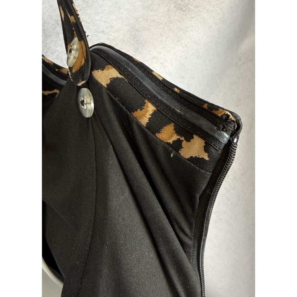 WHBK White House Black Market Leopard Bustier 6 Peplum Zipper Back Strapless - Picture 12 of 16